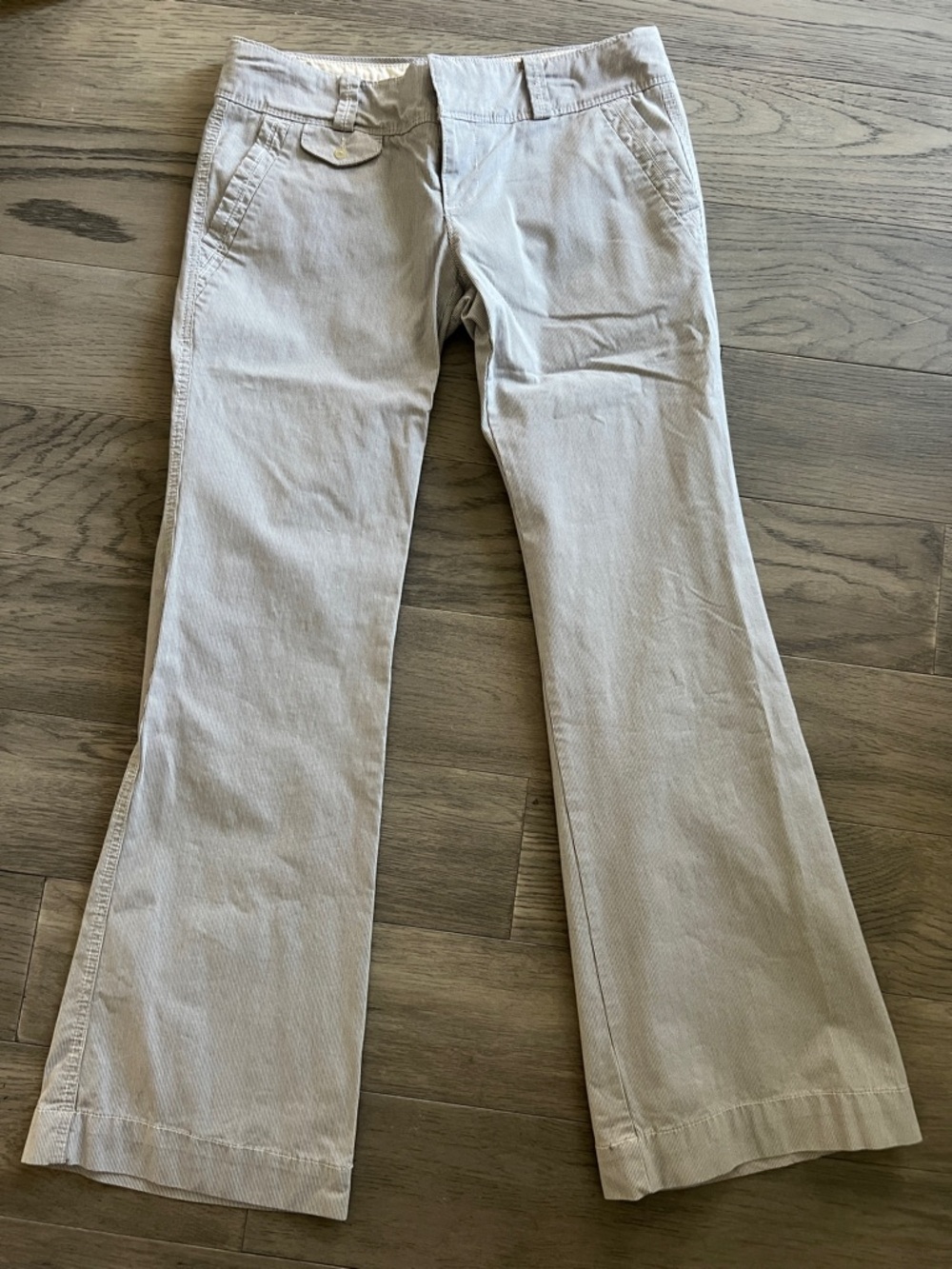 American Eagle Outfitters Cream and Navy Striped Pants